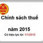 Những luật thuế có hiệu lực từ 1/1/2015
