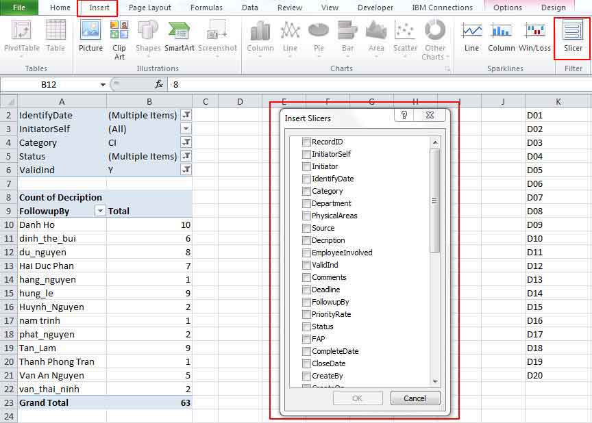 Pivot Table cơ bản và năng cao