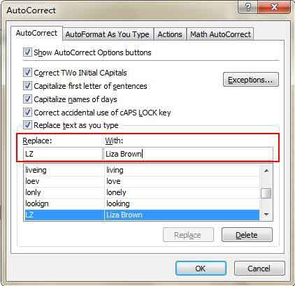 thao tac excel co ban auto correct