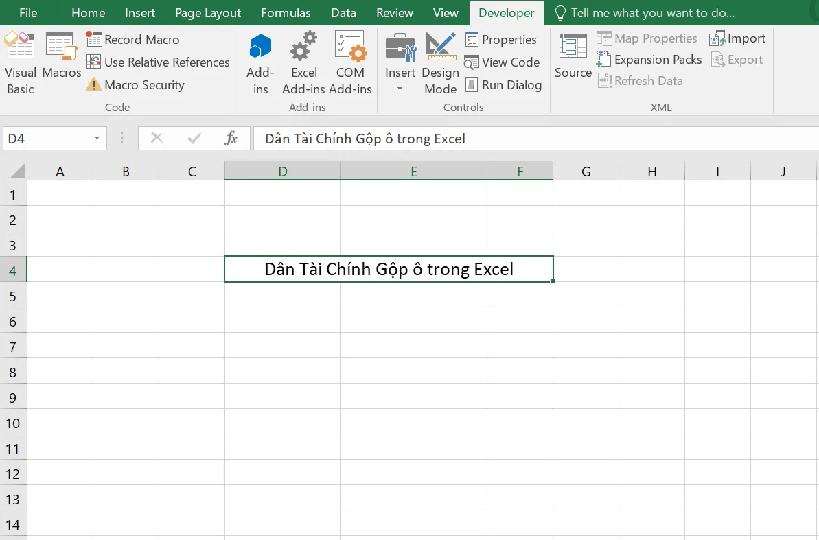 gop o trong Excel không khớp với dữ liệu macro 4