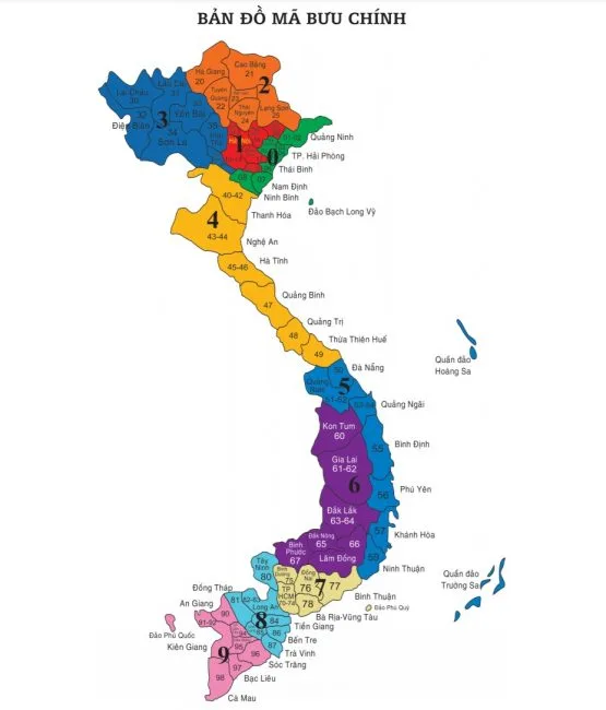 Mã bưu điện Zip code 2025 mới nhất 63 tỉnh thành Việt Nam 6 mã bưu điện zip code