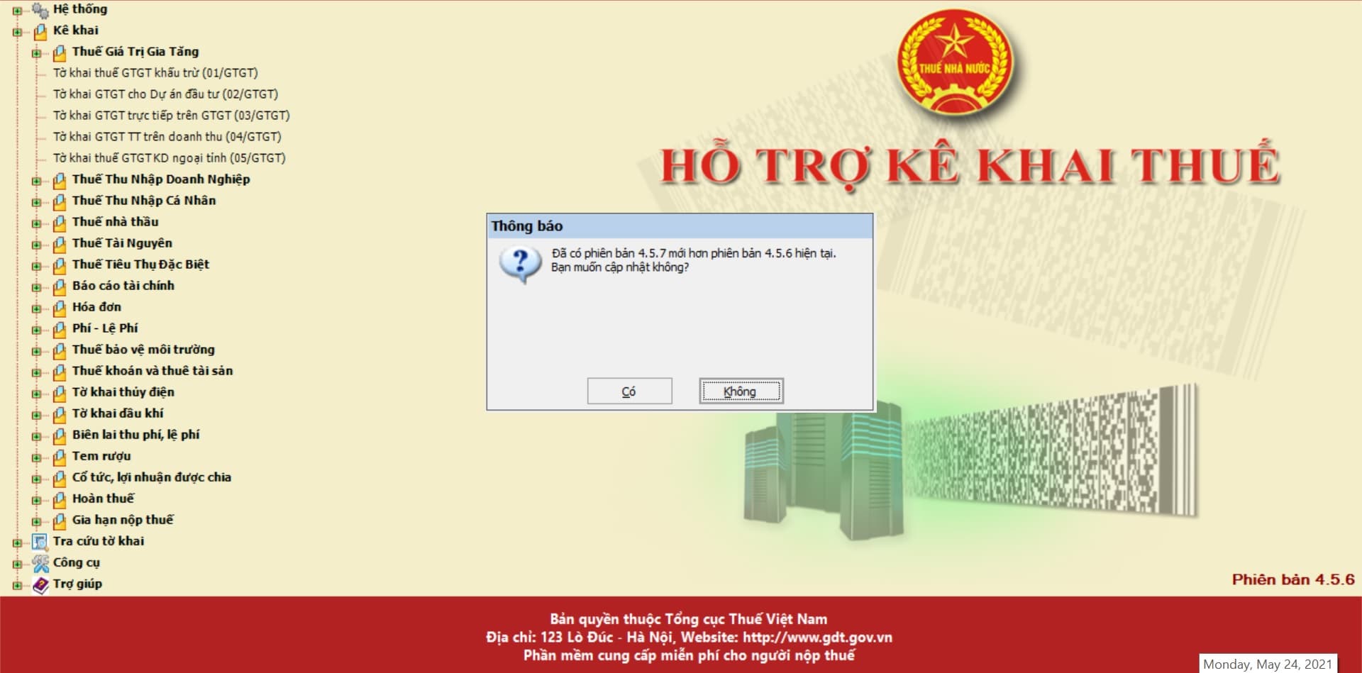 HTKK 4.5.7 ngày 24/05/2021