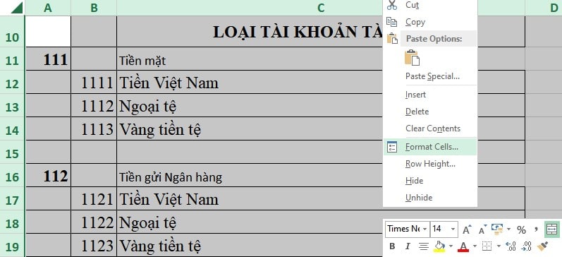 Cách ẩn dòng, cột trong Excel