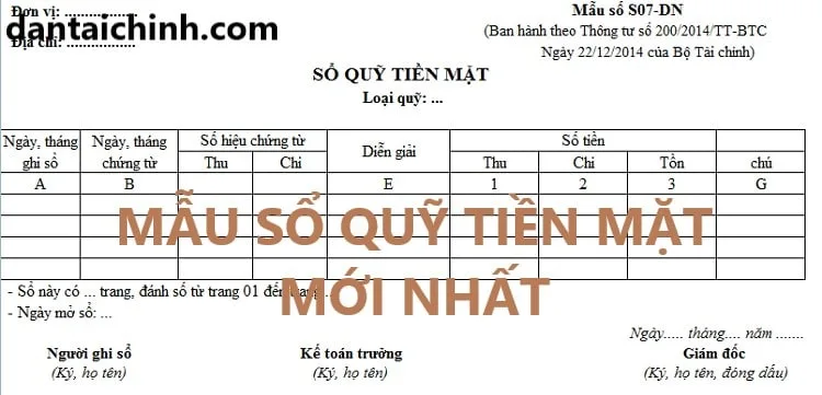 Mẫu sổ quỹ tiền mặt mới nhất 2023 file excel Mẫu Sổ Quỹ Tiền Mặt Mới Nhất 2023 File Excel
