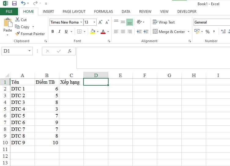 Cách sử dụng hàm RANK trong Excel để xếp hạng cực nhanh chóng