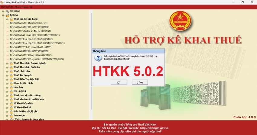 Download HTKK 5.0.2 ngày 10/3/2023