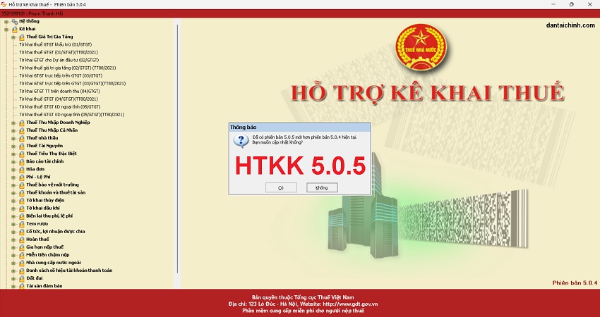 Download phần mềm HTKK 5.0.5 ngày 21/4/2023 mới nhất