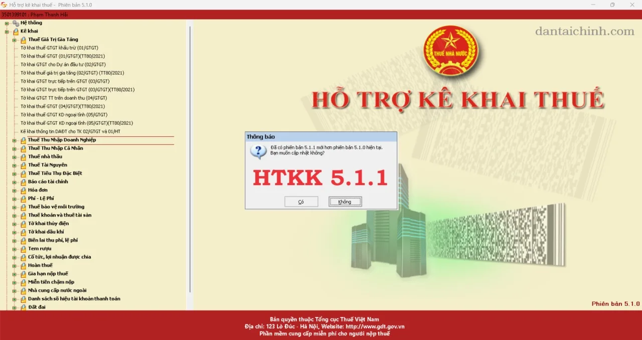 Download phần mềm HTKK 5.1.1 ngày 9/9/2023 mới nhất 2 Download phần mềm HTKK 5.1.1 ngày 9/9/2023 mới nhất
