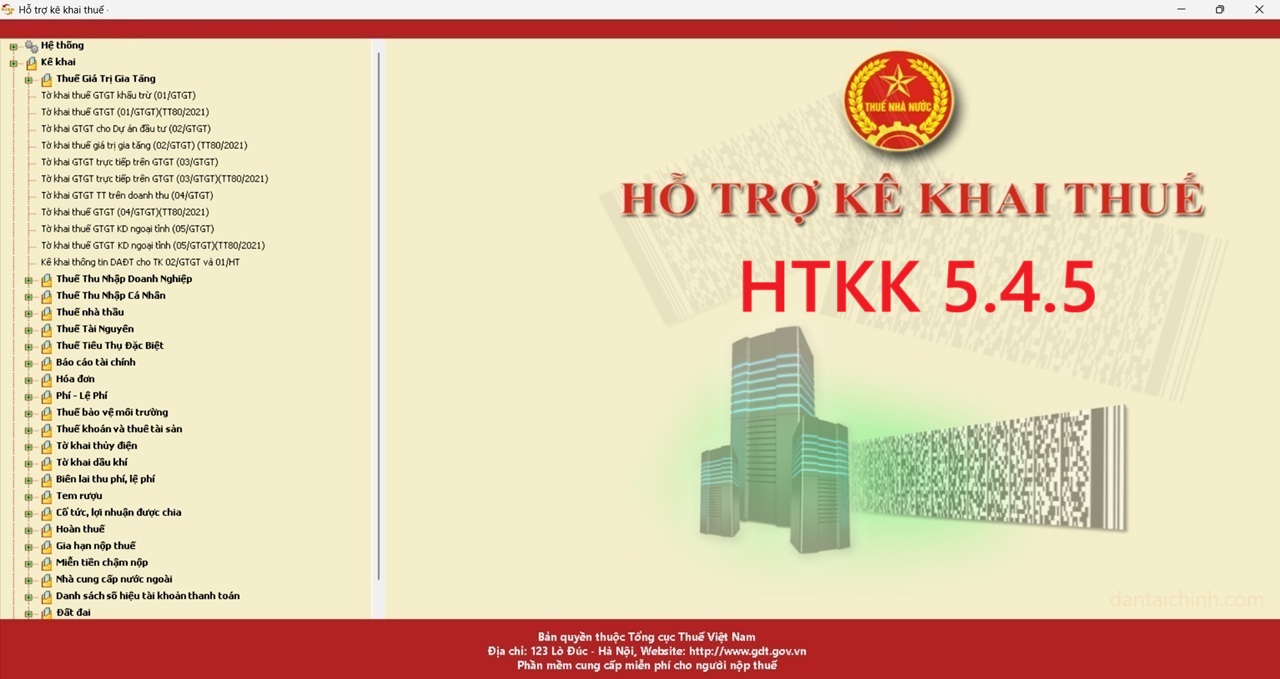 Nâng cấp ứng dụng HTKK phiên bản HTKK 5.4.5 2 Nâng cấp ứng dụng HTKK phiên bản HTKK 5.4.5