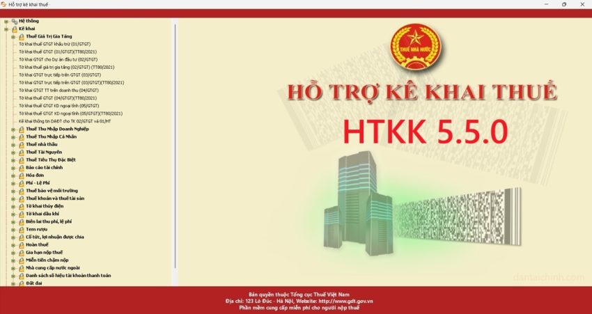 Download phần mềm HTKK 5.5.0 ngày 06/12/2025